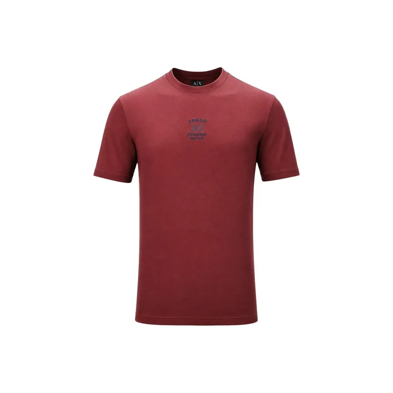 Armani Exchange Rotes Baumwoll-T-Shirt für Herren