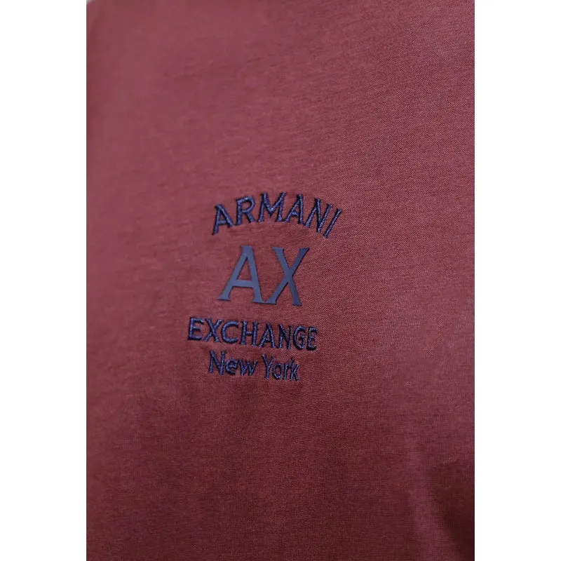 Armani Exchange Rotes Baumwoll-T-Shirt für Herren