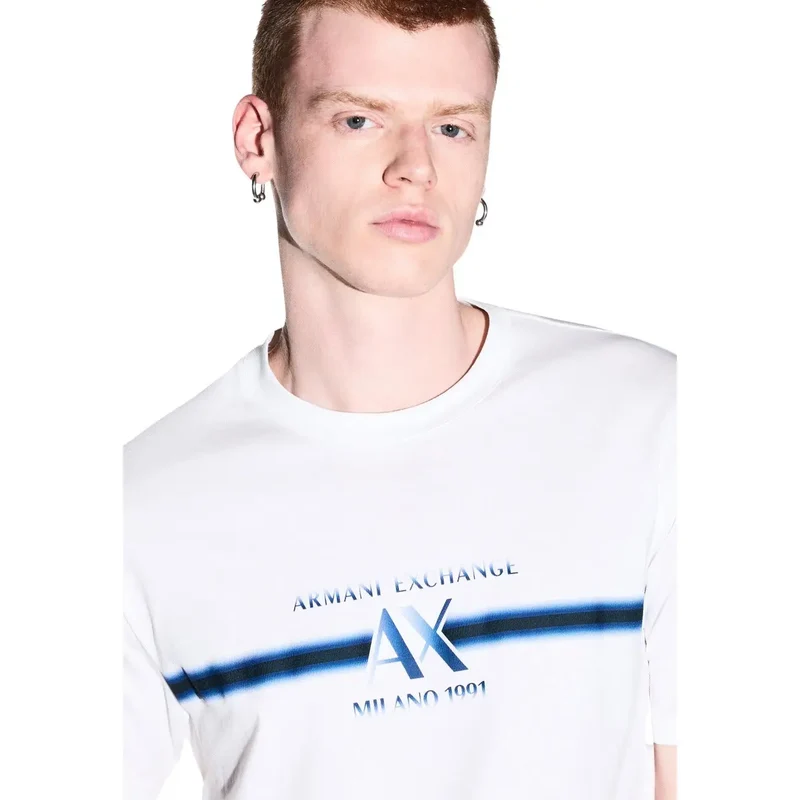Armani Exchange Weißes Baumwoll-T-Shirt für Herren
