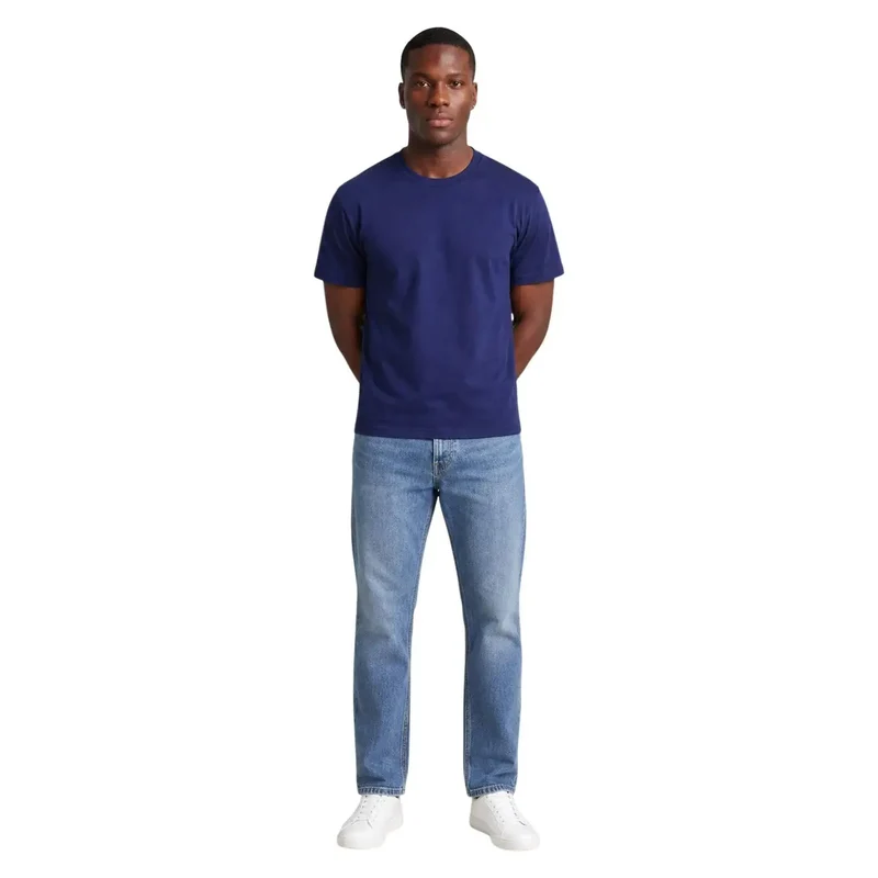 Hydra Herren Baumwoll-T-Shirt Blau Rundhals