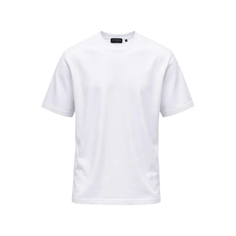Hydra Herren Baumwoll-T-Shirt Weiß Rundhals