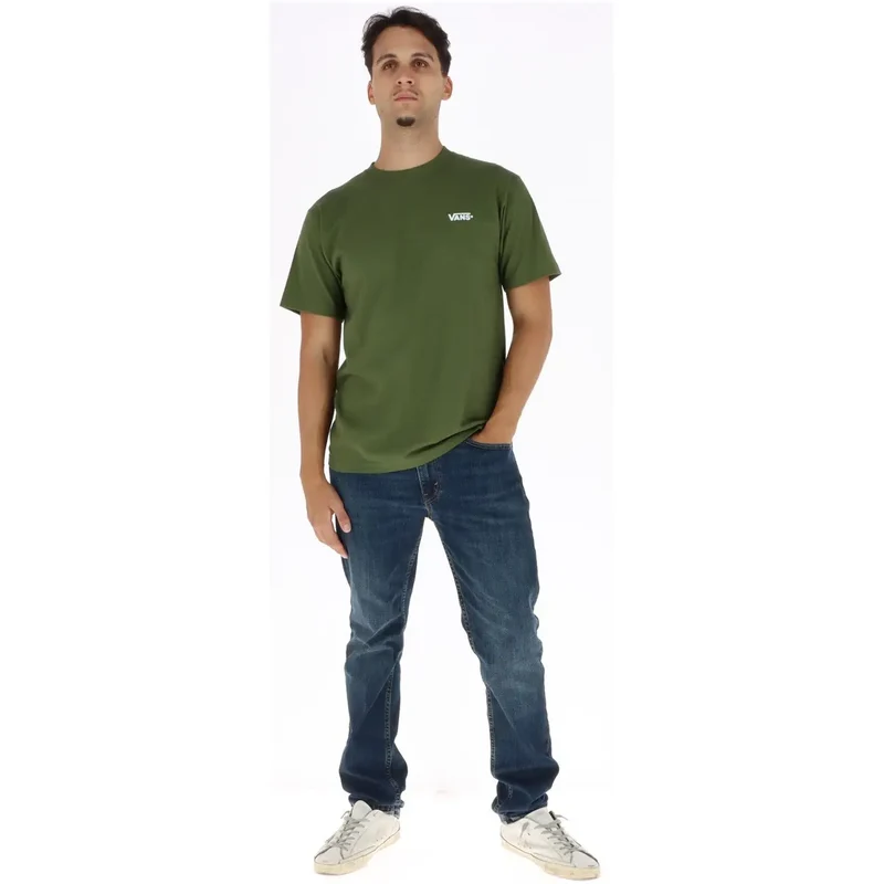 Vans Herren Baumwoll-T-Shirt Grün Rundhals