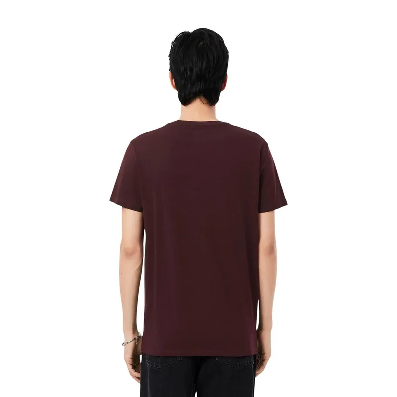 Lacoste Herren Bordeaux Baumwoll-T-Shirt