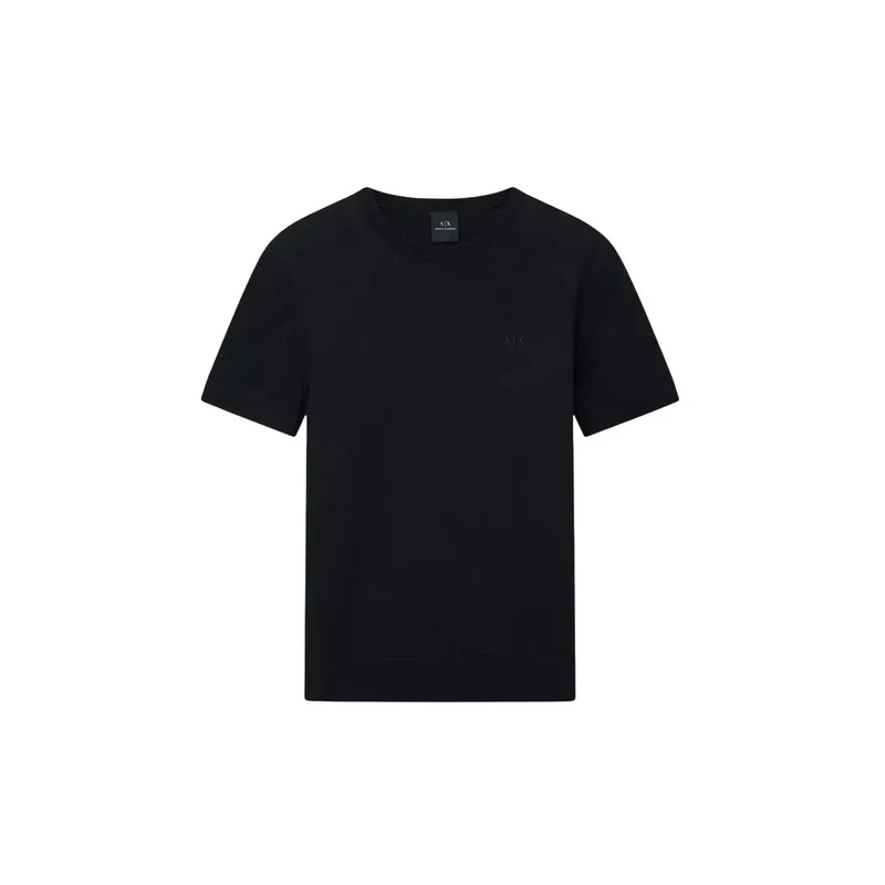 Armani Exchange Schwarzes Baumwoll-T-Shirt für Herren