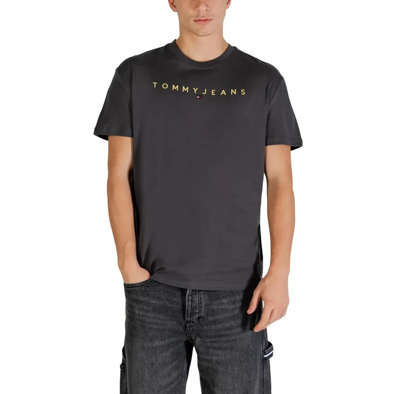 Tommy Hilfiger Graues Herren-T-Shirt aus Bio-Baumwolle