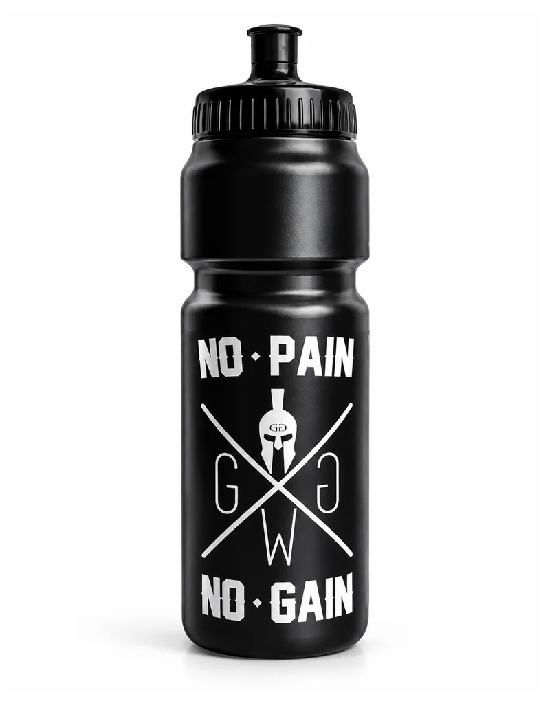 Sportflasche 'No Pain No Gain' 750ml - Schwarz