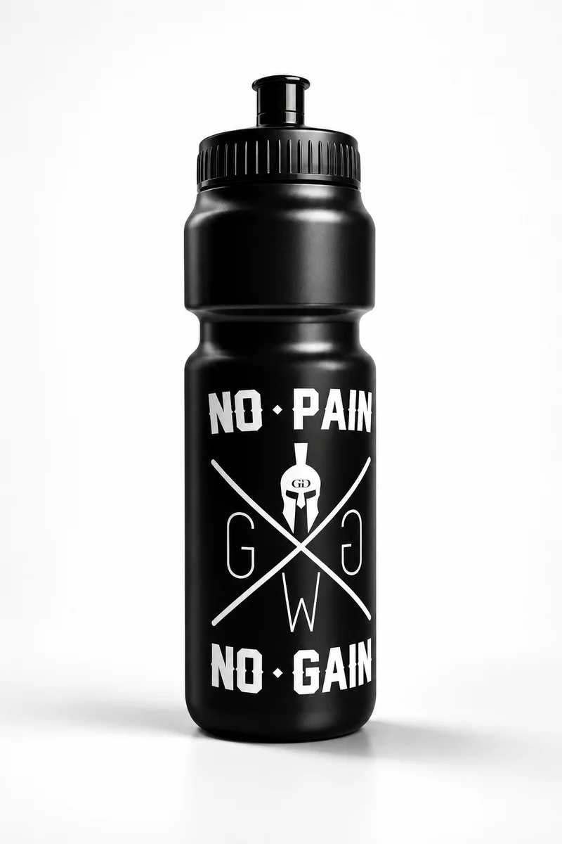Sportflasche 'No Pain No Gain' 750ml - Schwarz