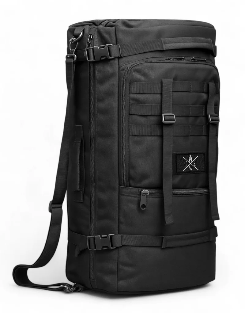 Sporttasche mit Rucksackfunktion 'HybridPack' 65L – Schwarz
