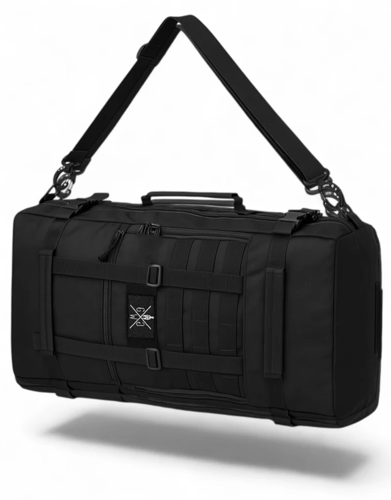 Sporttasche mit Rucksackfunktion 'HybridPack' 65L – Schwarz