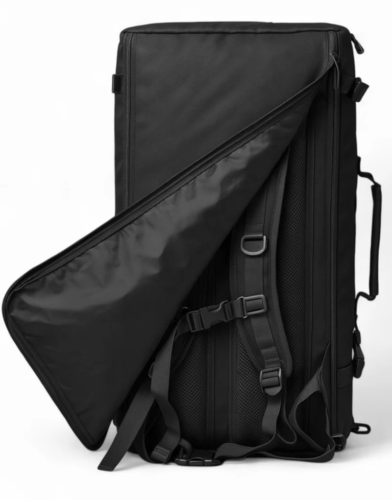 Sporttasche mit Rucksackfunktion 'HybridPack' 65L – Schwarz