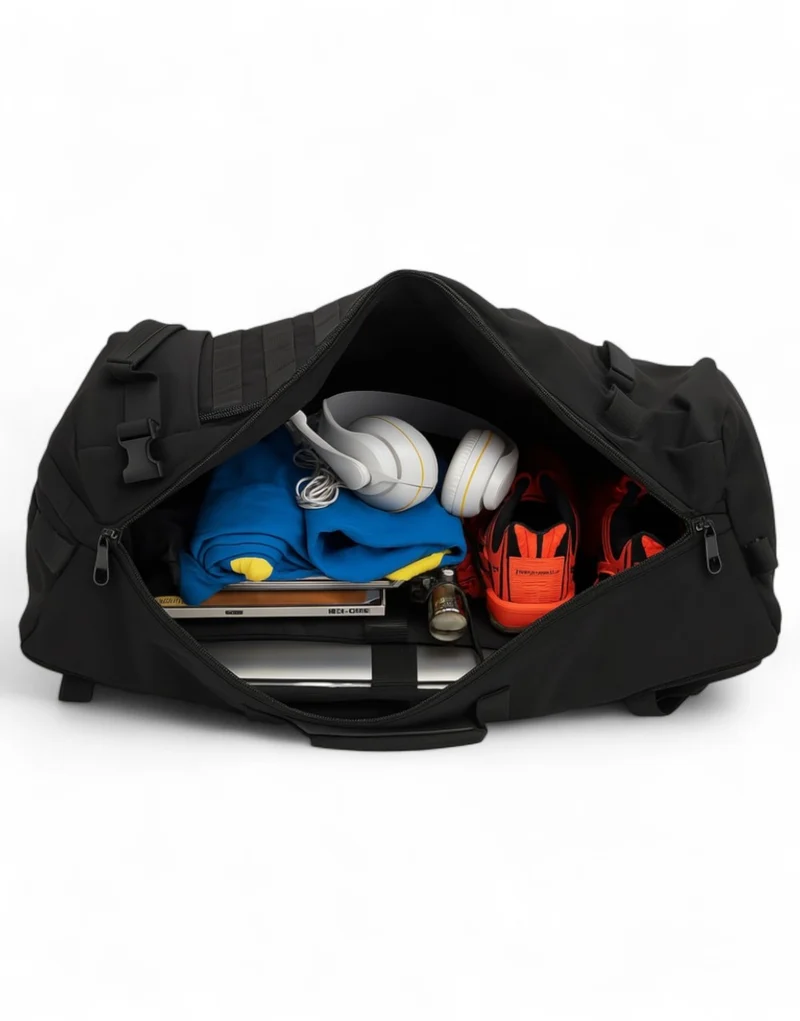 Sporttasche mit Rucksackfunktion 'HybridPack' 65L – Schwarz