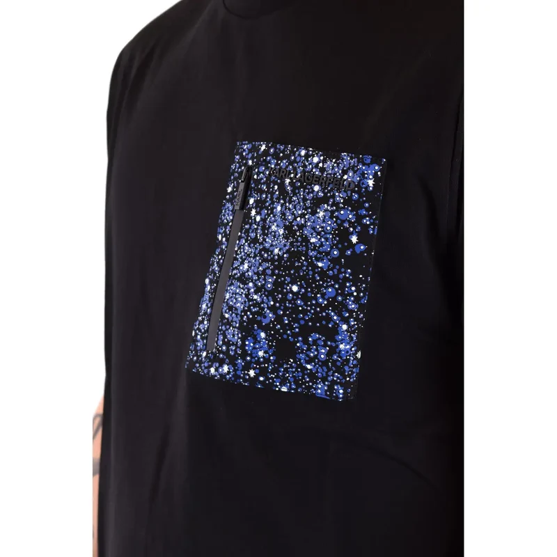 Karl Lagerfeld Schwarzes Baumwoll-T-Shirt für Herren