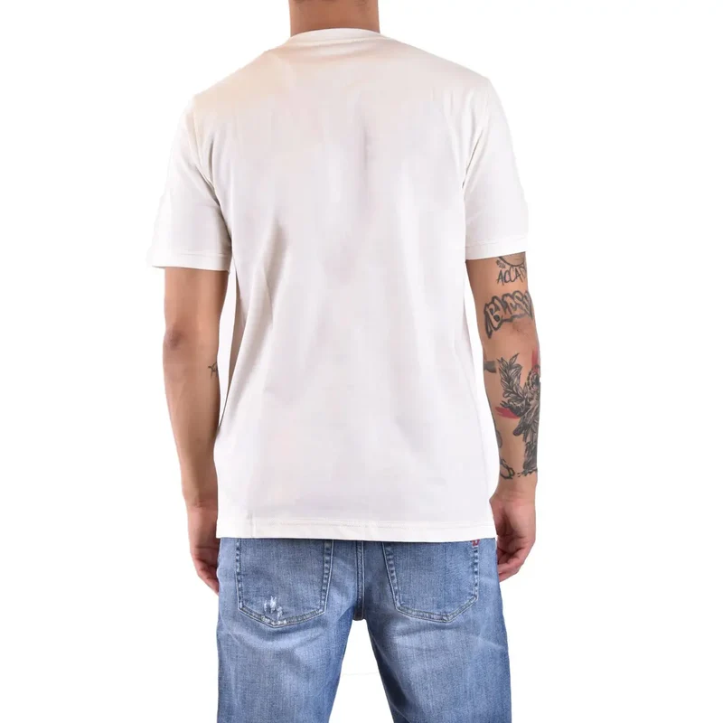 Diesel Weißes Herren-T-Shirt aus Baumwolle mit Rundhalsausschnitt