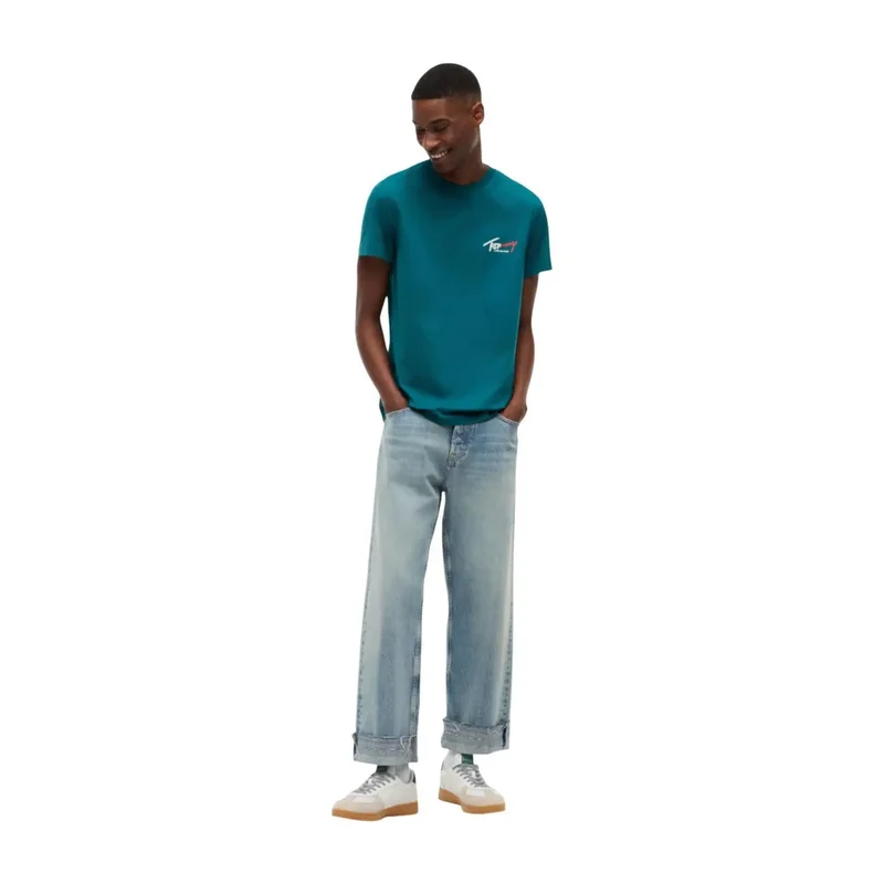 Tommy Hilfiger Herren Grünes T-Shirt aus Bio-Baumwolle