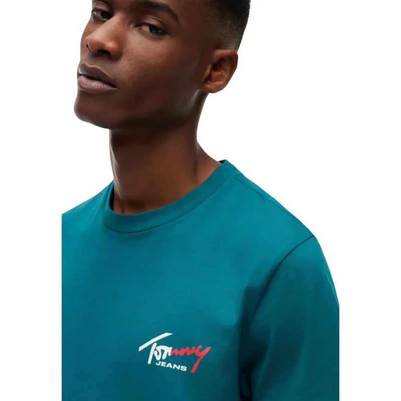 Tommy Hilfiger Herren Grünes T-Shirt aus Bio-Baumwolle
