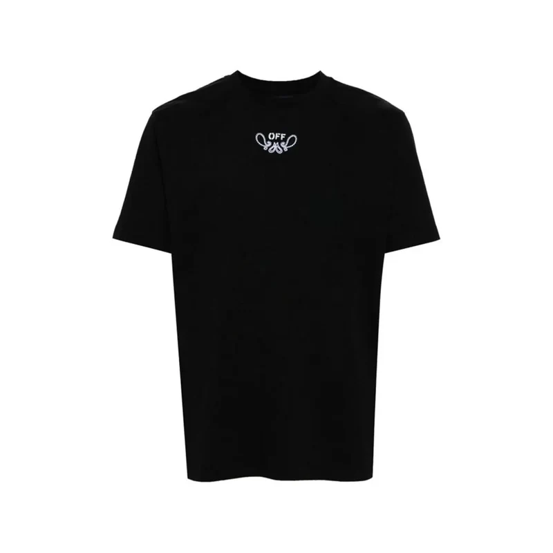 Off White Herren Schwarzes Baumwoll-T-Shirt