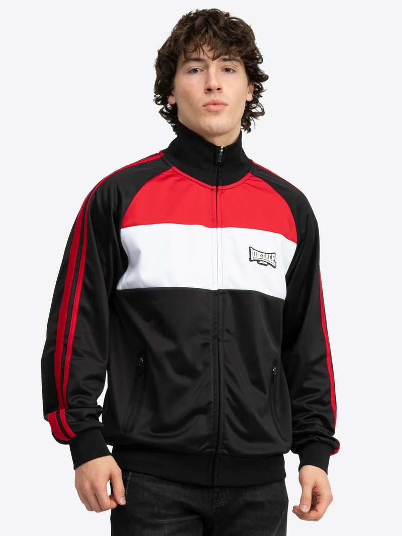 LONSDALE Trainingsjacke "Bracklesham" | Black/Red/White