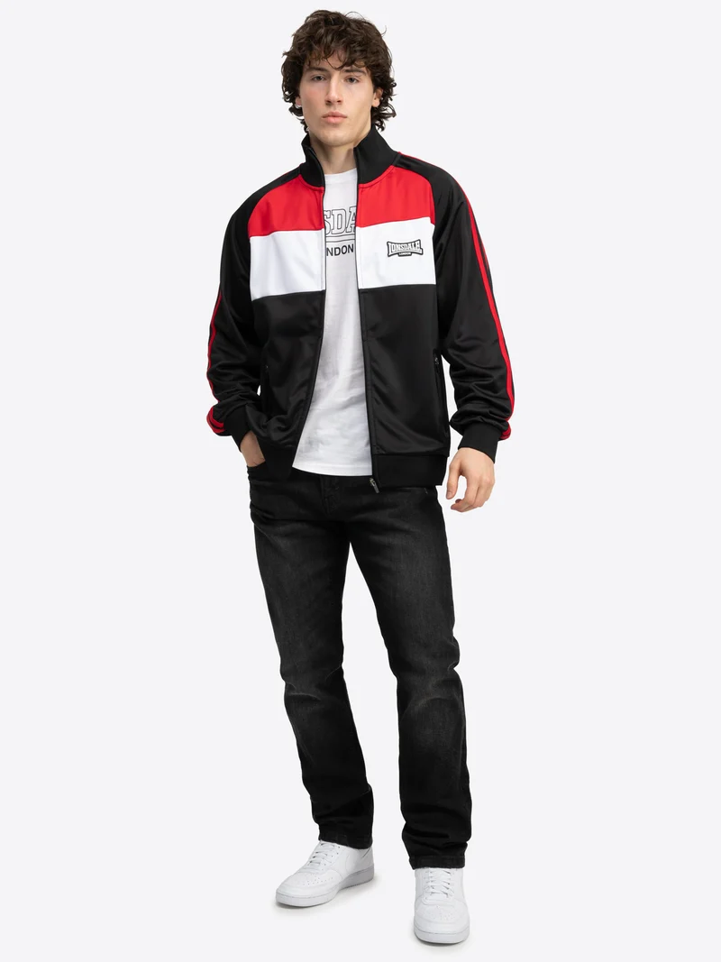 LONSDALE Trainingsjacke "Bracklesham" | Black/Red/White