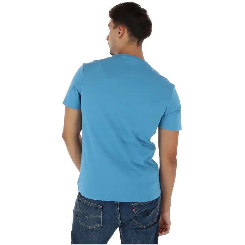 Napapijri Herren-T-Shirt aus hellblauer Baumwolle mit Rundhalsausschnitt