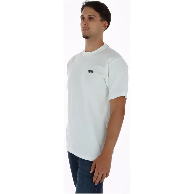Vans Herren Weißes Baumwoll-T-Shirt Rundhalsausschnitt