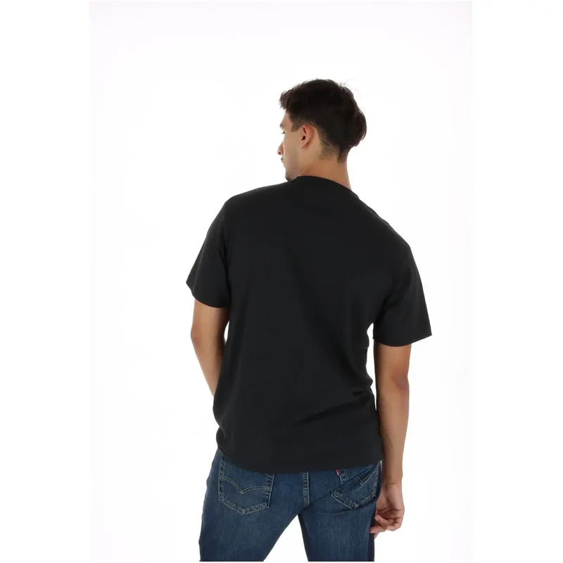 Vans Herren Schwarzes Baumwoll-T-Shirt Rundhalsausschnitt