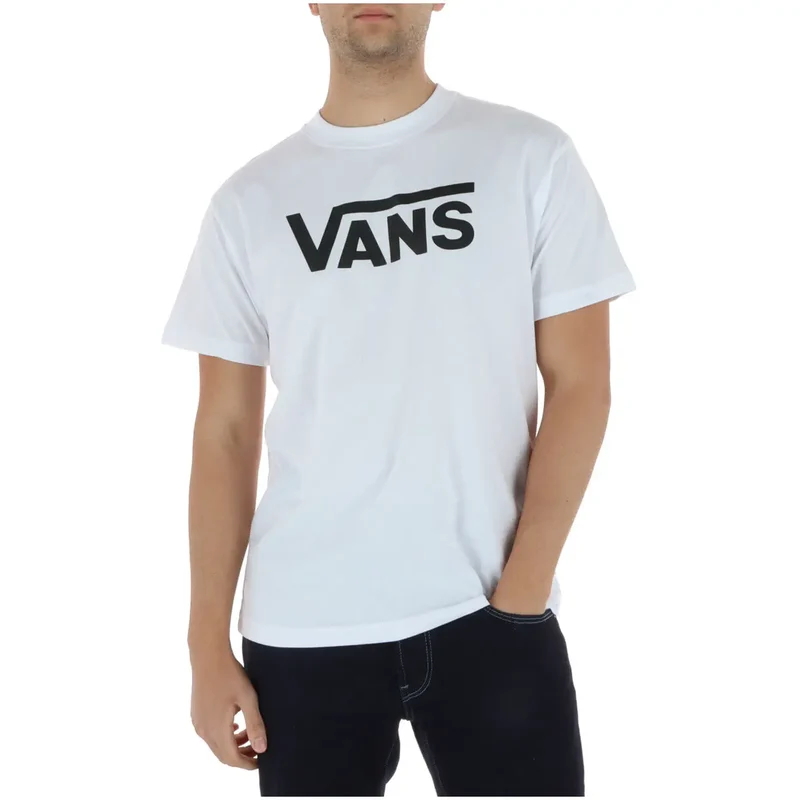 Vans Herren Weißes Baumwoll-T-Shirt Rundhalsausschnitt