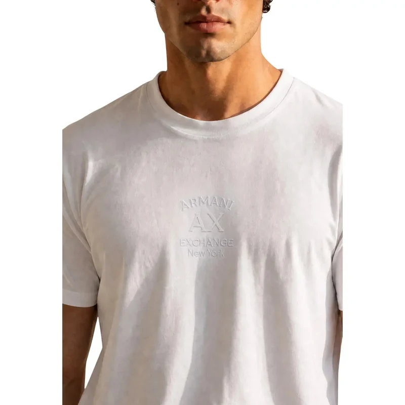 Armani Exchange Weißes Baumwoll-T-Shirt für Herren