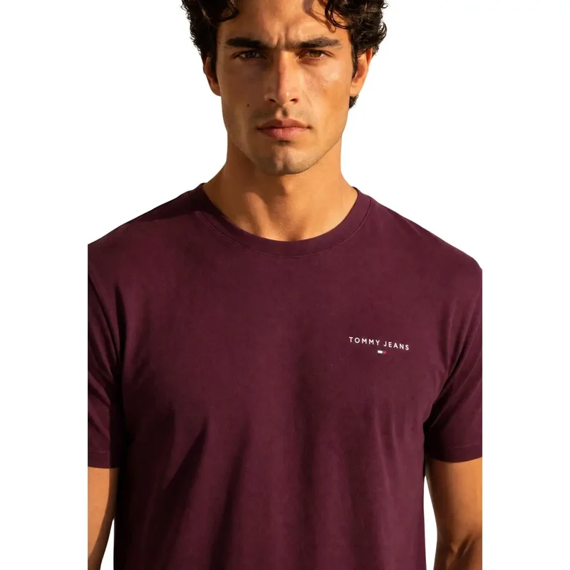 Tommy Hilfiger Herren T-Shirt aus Bio-Baumwolle Slim Fit Bordeaux