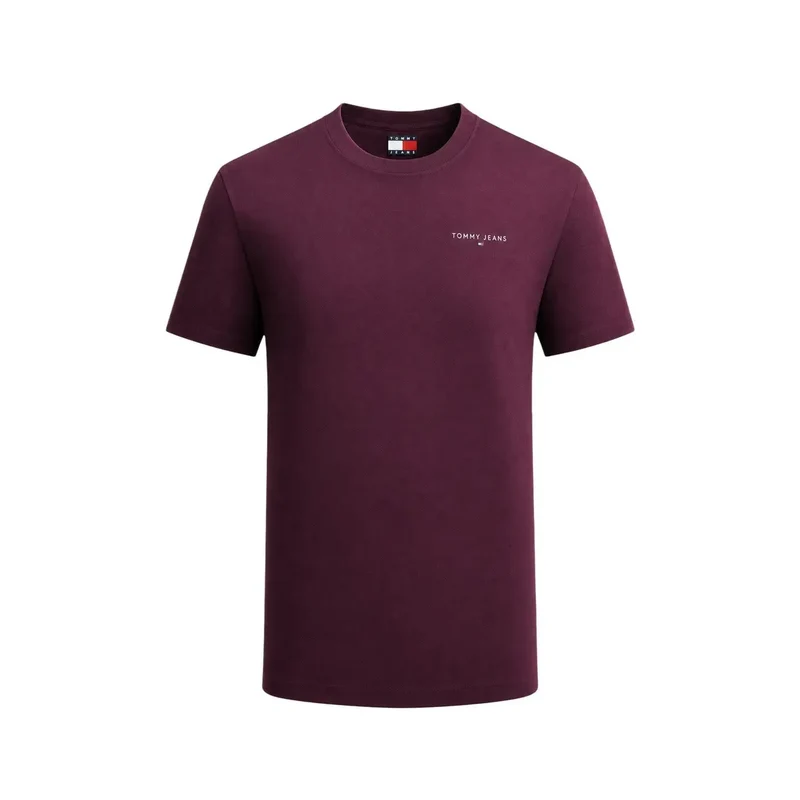 Tommy Hilfiger Herren T-Shirt aus Bio-Baumwolle Slim Fit Bordeaux