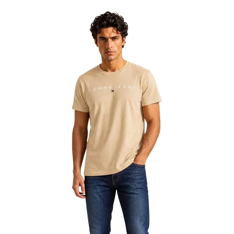 Tommy Hilfiger Grünes Herren-T-Shirt aus Bio-Baumwolle, normale Passform
