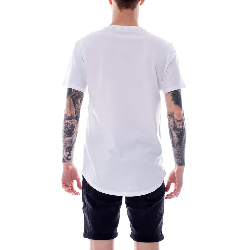 Only and Sons Herren Weißes Baumwoll-T-Shirt Rundhals