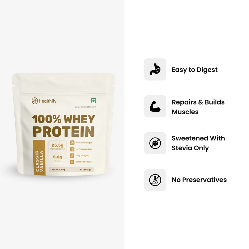 Classic Vanilla - 25.5 g Protein Powder - Pack of 1 KG