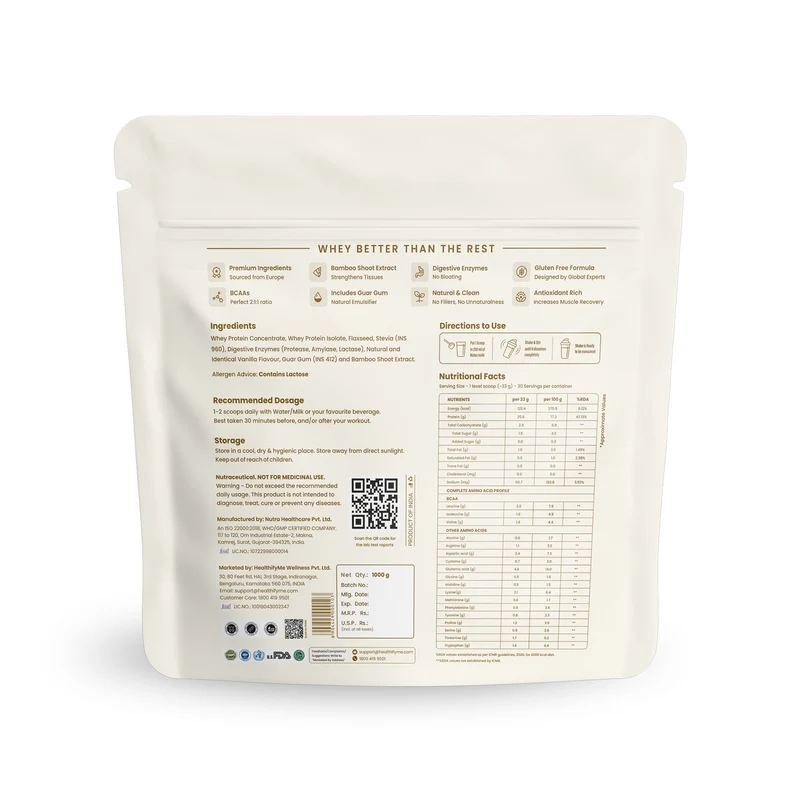 Classic Vanilla - 25.5 g Protein Powder - Pack of 1 KG