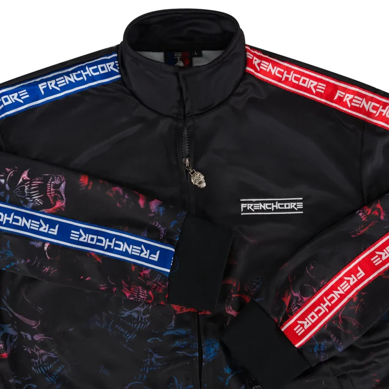 ❌ SALE ❌ FRENCHCORE Trainingsjacke "Faded Skulls" | Schwarz