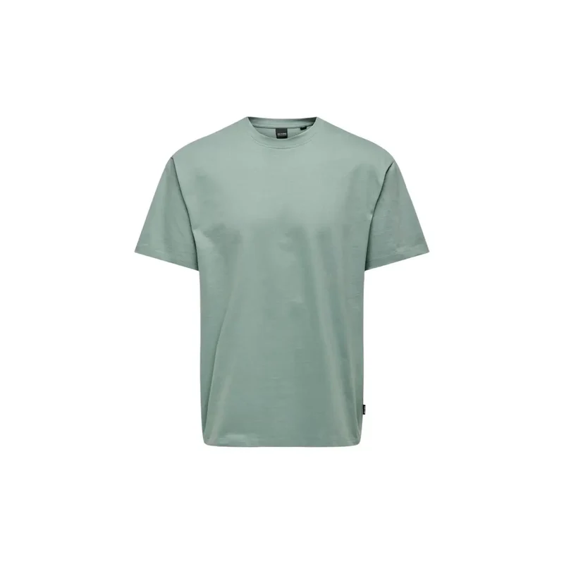 Only And Sons Herren T-Shirt aus grüner Baumwolle, bequeme Passform