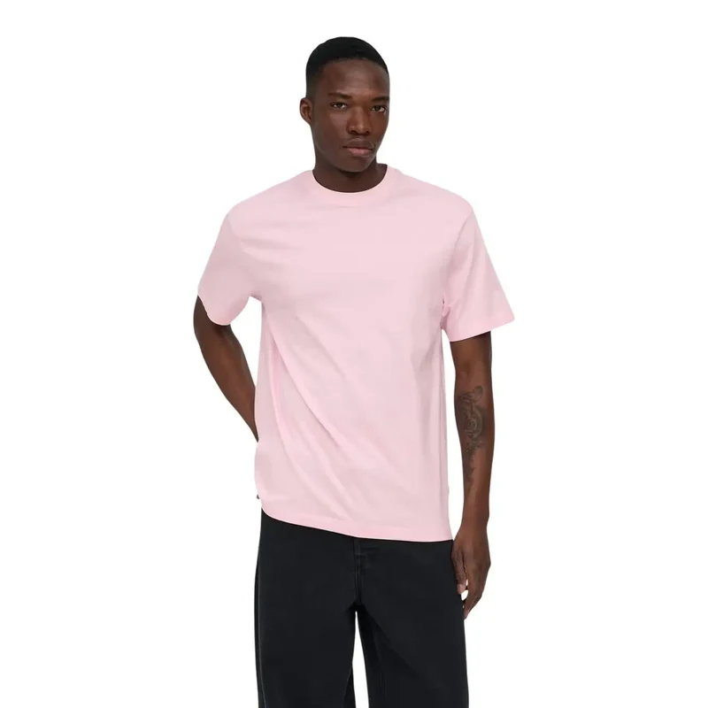Only And Sons Herren T-Shirt aus grüner Baumwolle, bequeme Passform