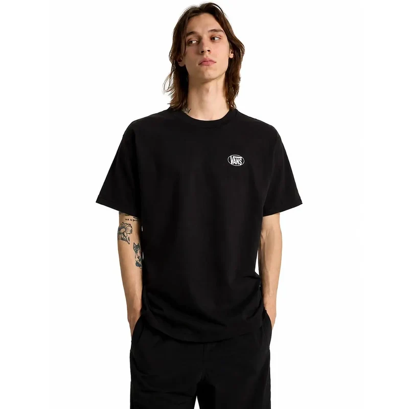 Vans Herren Baumwoll-T-Shirt Schwarz Rundhals
