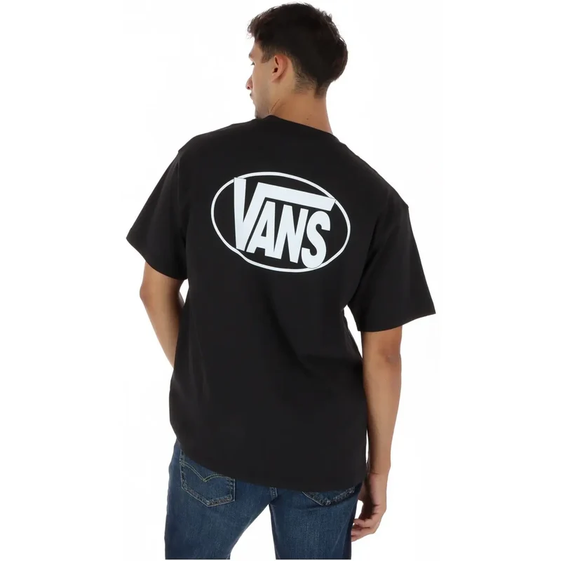 Vans Herren Baumwoll-T-Shirt Schwarz Rundhals