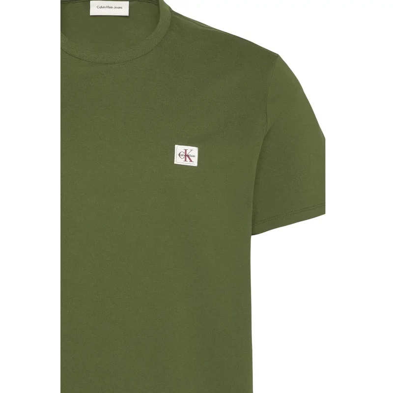 Calvin Klein Grünes Herren-T-Shirt aus Baumwolle