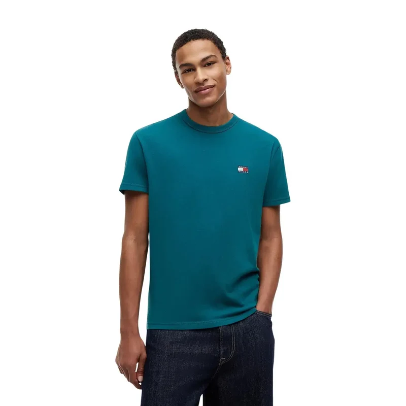 Tommy Hilfiger Herren T-Shirt aus rosa Bio-Baumwolle, normale Passform