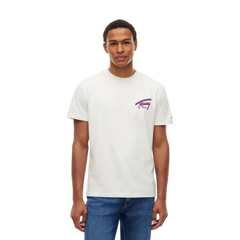 Tommy Hilfiger Weißes Herren-T-Shirt aus Bio-Baumwolle