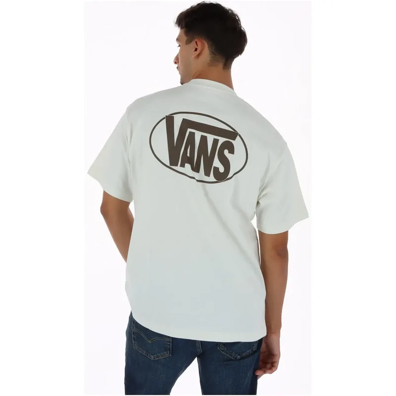 Vans Herren Weißes Baumwoll-T-Shirt Rundhalsausschnitt