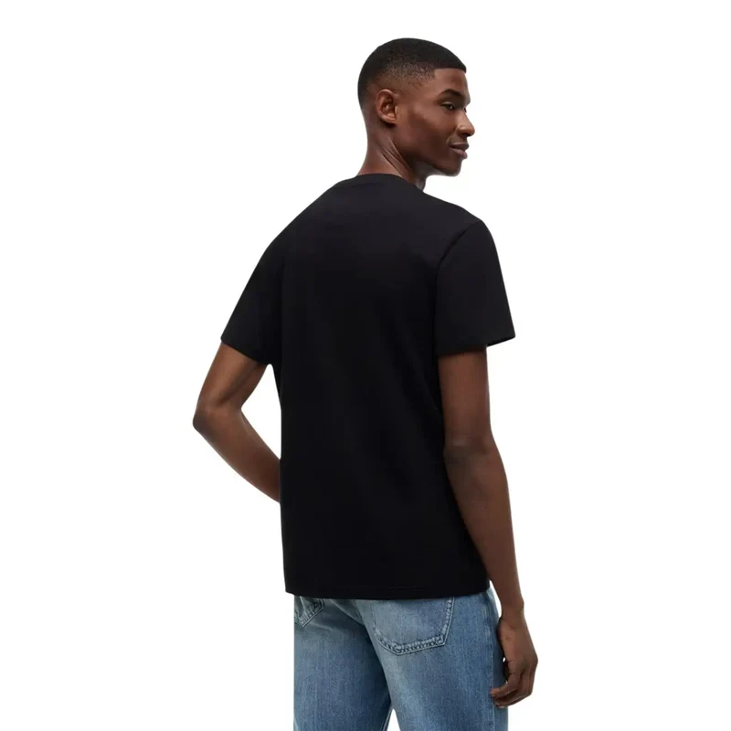 Tommy Hilfiger Schwarzes Herren-T-Shirt aus Baumwolle mit Rundhalsausschnitt