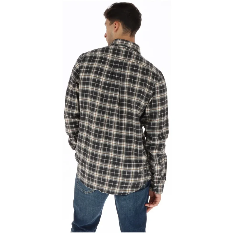 Timberland Herren kariertes Baumwollhemd Schwarz