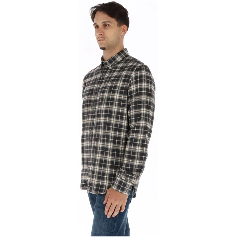 Timberland Herren kariertes Baumwollhemd Schwarz