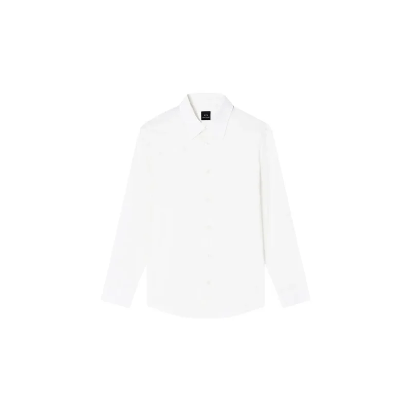 Armani Exchange Weißes Herren-Baumwollhemd mit geometrischem Muster