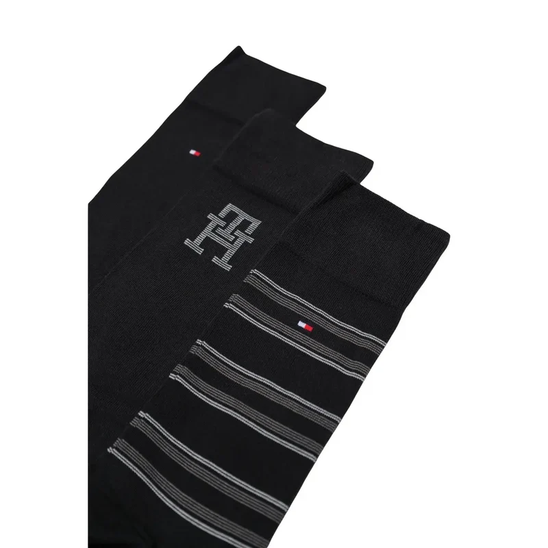 Calvin Klein Herrensocken, 3er-Pack, schwarz-weiß gestreift