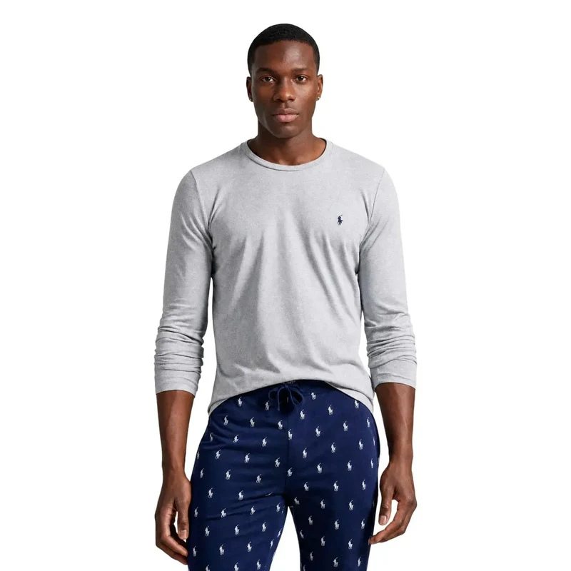 Ralph Lauren Herren Grauer Baumwoll-Schlafanzug Top