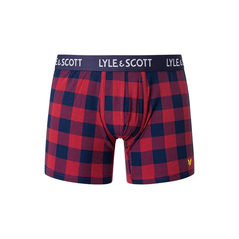 Lyle and Scott Herren-Baumwollunterwäsche Bordeaux Geometrische