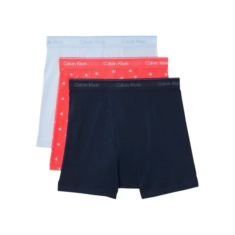 Calvin Klein Herren-Boxershorts, rot, Baumwolle, 3er-Pack